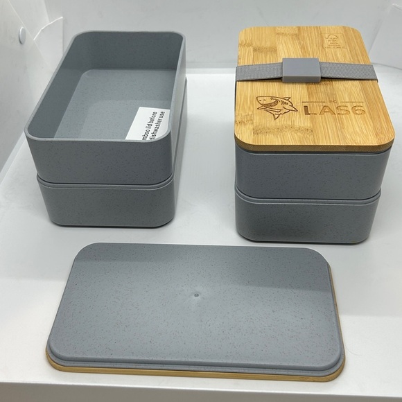 Bamboo and Gray Bento Japanese
Wood Bento Lunch Boxes 2 Layer. Set of two - Picture 7 of 14